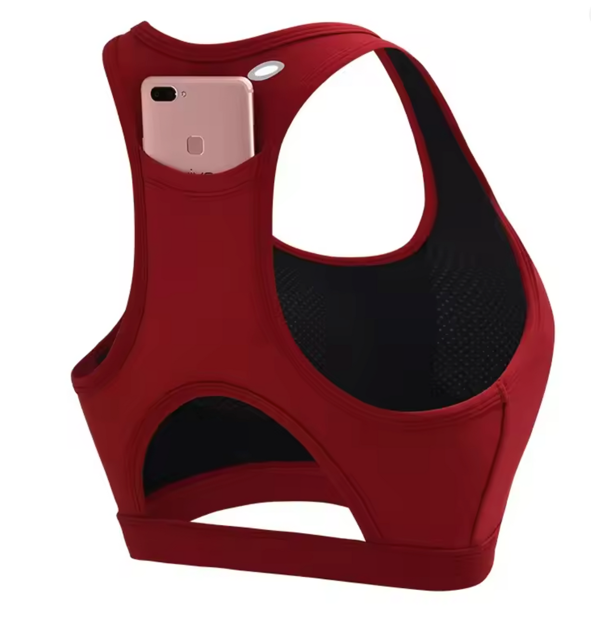 Brassière de sport pour cavalière avec poche dorsale