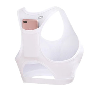 Brassière de sport pour cavalière avec poche dorsale
